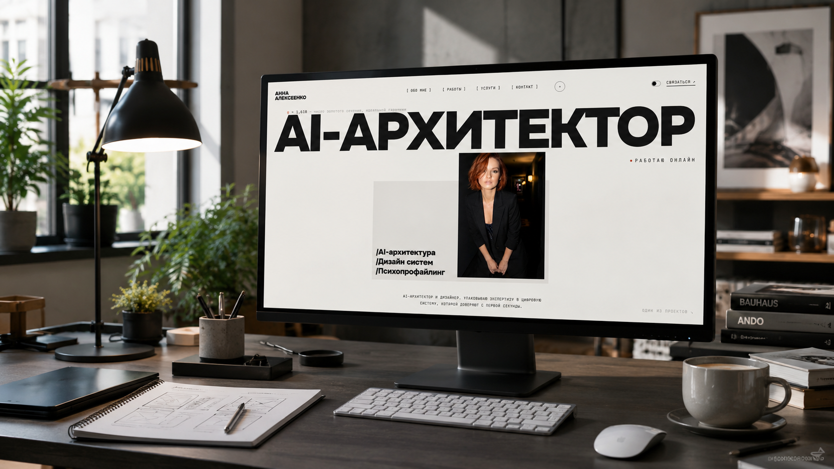 Персональный бренд-сайт — мокап на мониторе